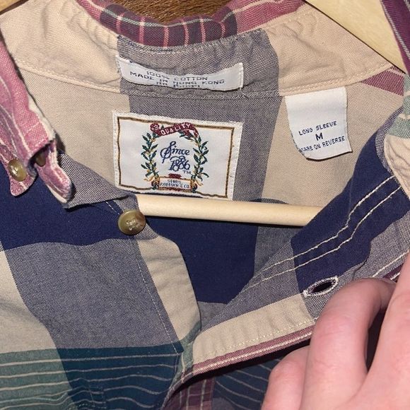 RARE Vintage 1990s Plaid Button Down Shirt - Picture 3 of 3